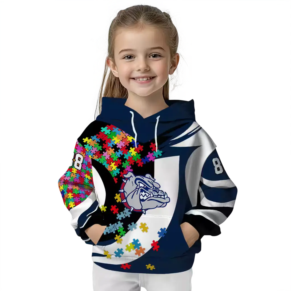 custom gonzaga bulldogs puzzle pieces blue hoodie top rated custom gonzaga bulldogs puzzle pieces blue hoodie top rated