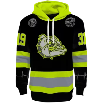 custom gonzaga bulldogs safety motif black neon green hoodie best selling