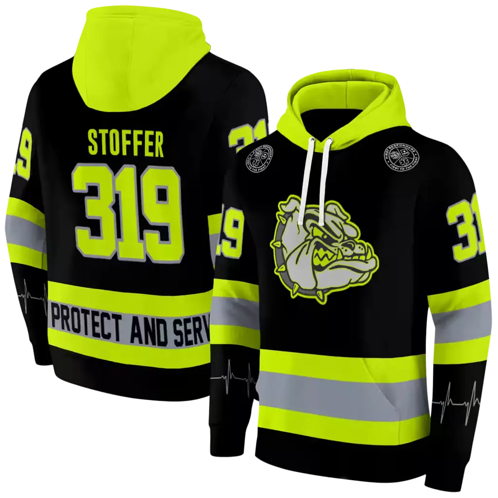 custom gonzaga bulldogs safety motif black neon green hoodie fashion forward custom gonzaga bulldogs safety motif black neon green hoodie fashion forward