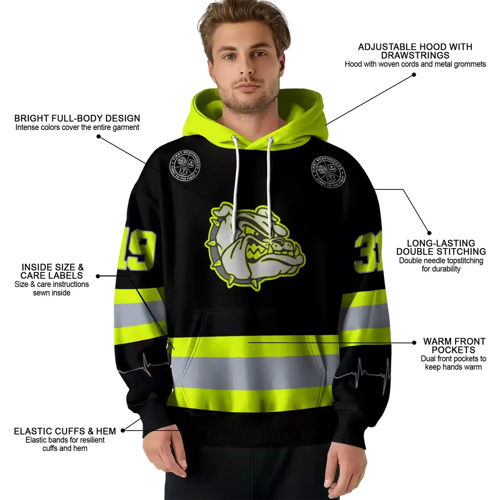 custom gonzaga bulldogs safety motif black neon green hoodie latest model custom gonzaga bulldogs safety motif black neon green hoodie latest model
