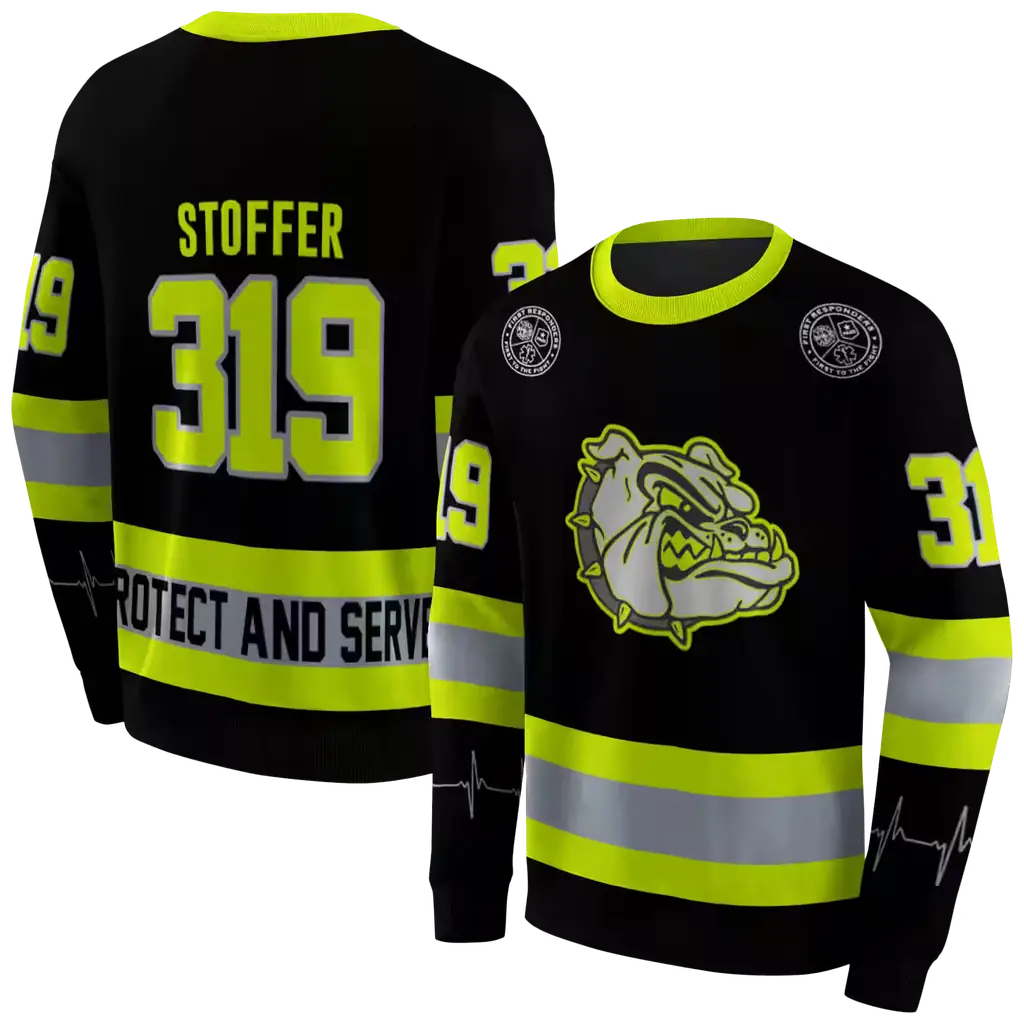 custom gonzaga bulldogs safety motif black neon green hoodie premium grade custom gonzaga bulldogs safety motif black neon green hoodie premium grade