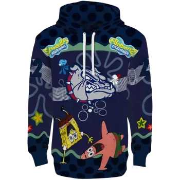 custom gonzaga bulldogs spongebob patrick star blue navy hoodie best selling