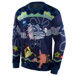 custom gonzaga bulldogs spongebob patrick star blue navy hoodie best selling