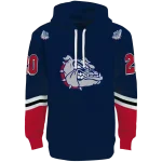 custom gonzaga bulldogs striped sleeves blue hoodie best selling