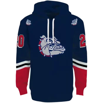 custom gonzaga bulldogs striped sleeves blue hoodie best selling