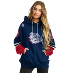 custom gonzaga bulldogs striped sleeves blue hoodie best selling