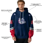 custom gonzaga bulldogs striped sleeves blue hoodie best selling