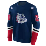 custom gonzaga bulldogs striped sleeves blue hoodie best selling