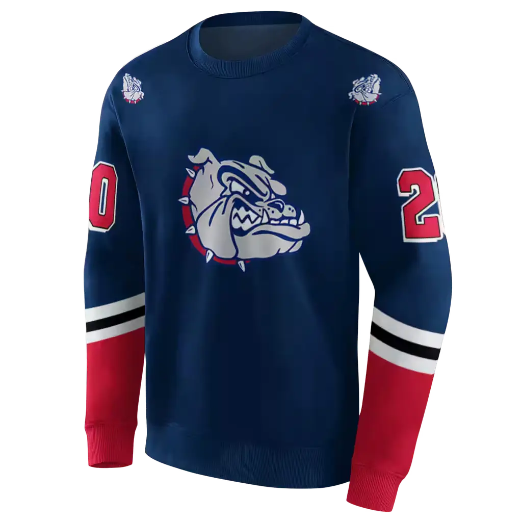 custom gonzaga bulldogs striped sleeves blue hoodie new arrival custom gonzaga bulldogs striped sleeves blue hoodie new arrival