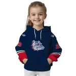 custom gonzaga bulldogs striped sleeves blue hoodie best selling