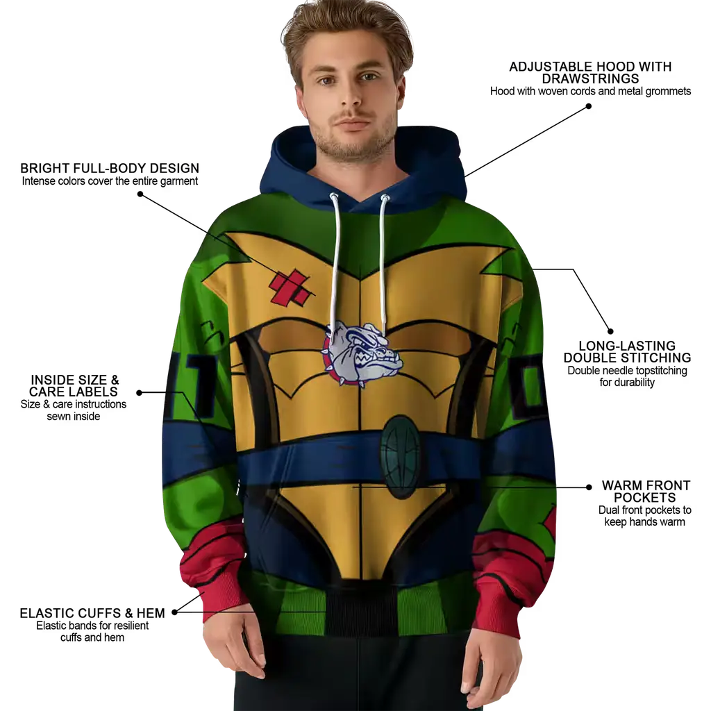 custom gonzaga bulldogs superhero armor blue green hoodie latest model custom gonzaga bulldogs superhero armor blue green hoodie latest model