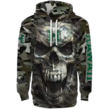 custom hawaii rainbow warriors camo skull hoodie best selling
