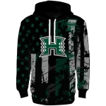 custom hawaii rainbow warriors distressed flag green black hoodie best selling