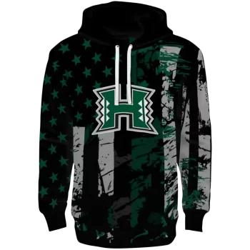 custom hawaii rainbow warriors distressed flag green black hoodie best selling