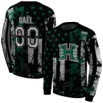 custom hawaii rainbow warriors distressed flag green black hoodie best selling