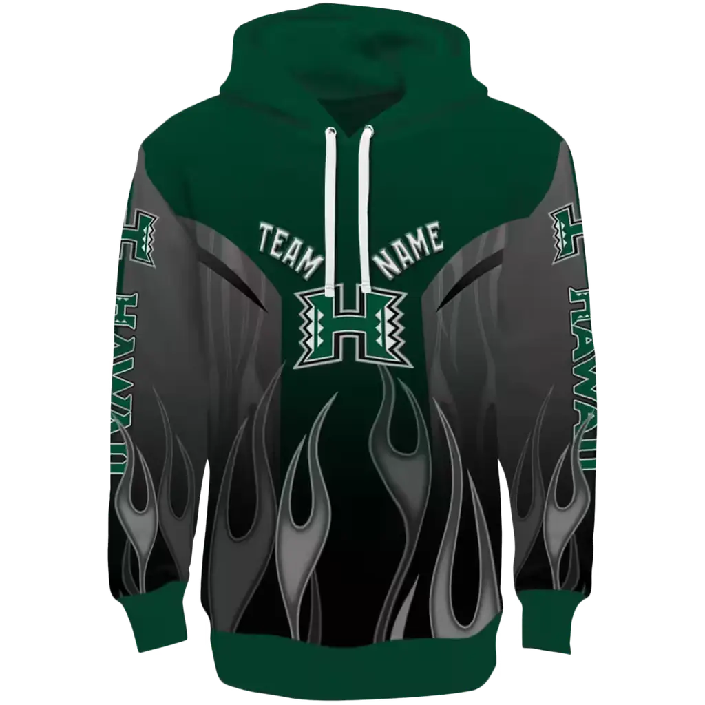 custom hawaii rainbow warriors flame design green hoodie best selling custom hawaii rainbow warriors flame design green hoodie best selling