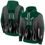custom hawaii rainbow warriors flame design green hoodie best selling