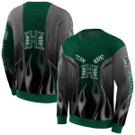custom hawaii rainbow warriors flame design green hoodie best selling