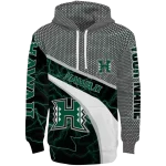 custom hawaii rainbow warriors hexagonal mesh green black gray hoodie best selling