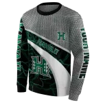 custom hawaii rainbow warriors hexagonal mesh green black gray hoodie best selling