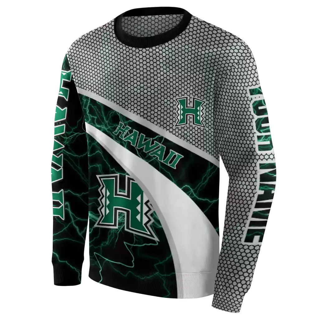 custom hawaii rainbow warriors hexagonal mesh green black gray hoodie new arrival custom hawaii rainbow warriors hexagonal mesh green black gray hoodie new arrival