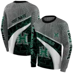 custom hawaii rainbow warriors hexagonal mesh green black gray hoodie best selling