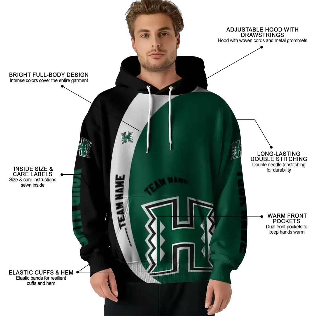 custom hawaii rainbow warriors minimalist design green black hoodie latest model custom hawaii rainbow warriors minimalist design green black hoodie latest model