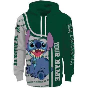 custom hawaii rainbow warriors stitch green hoodie best selling