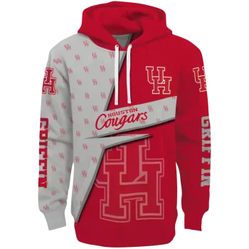 custom houston cougars abstract shape red hoodie best selling