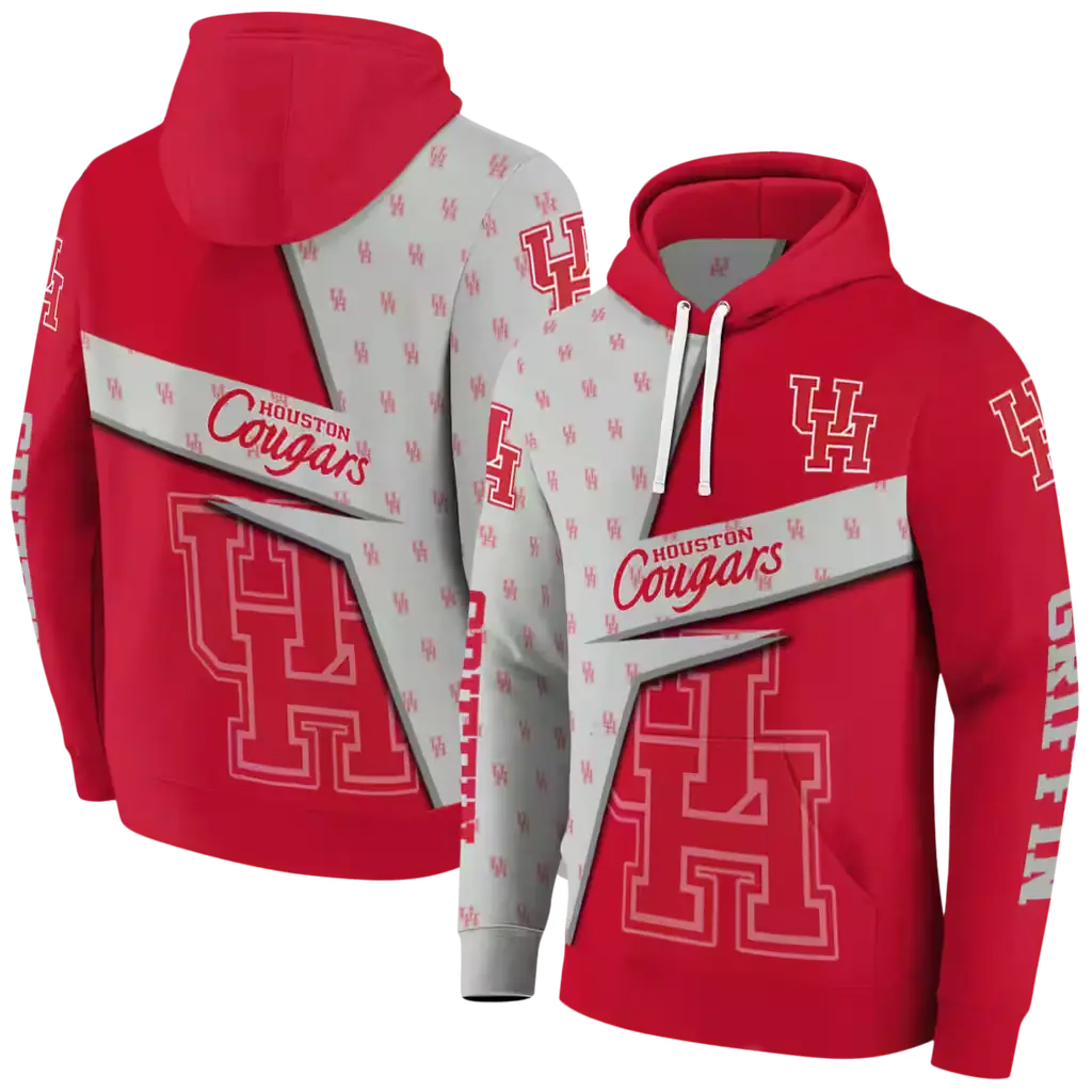 custom houston cougars abstract shape red hoodie fashion forward custom houston cougars abstract shape red hoodie fashion forward