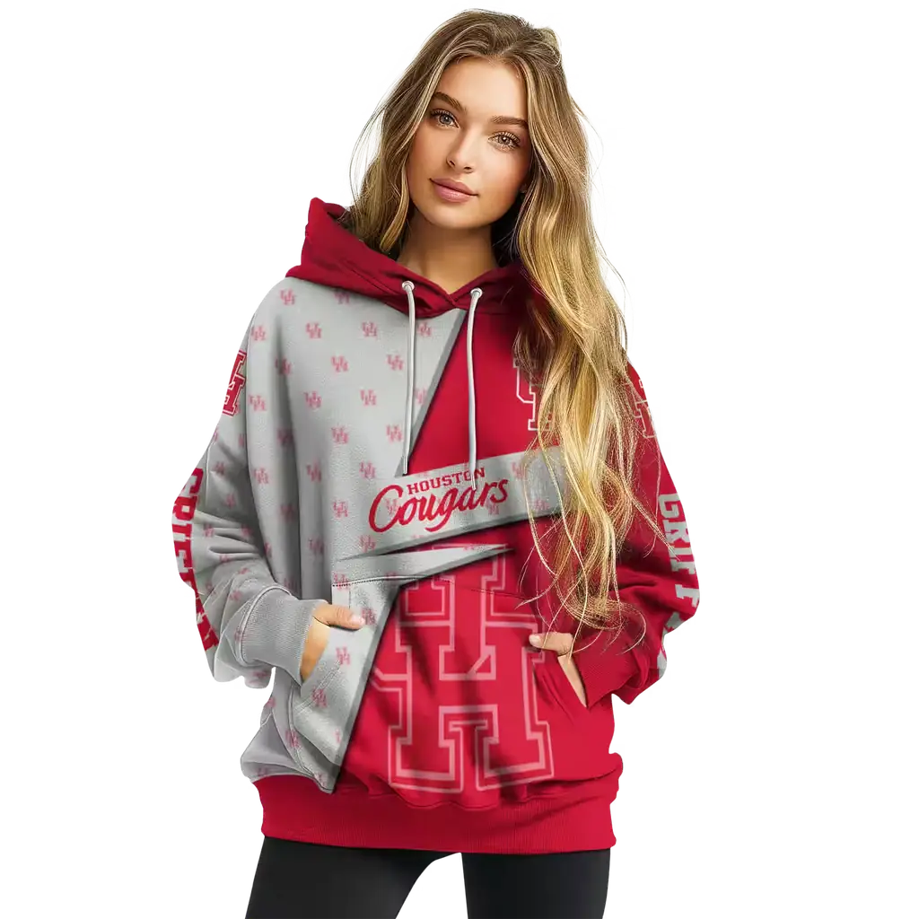 custom houston cougars abstract shape red hoodie high quality custom houston cougars abstract shape red hoodie high quality