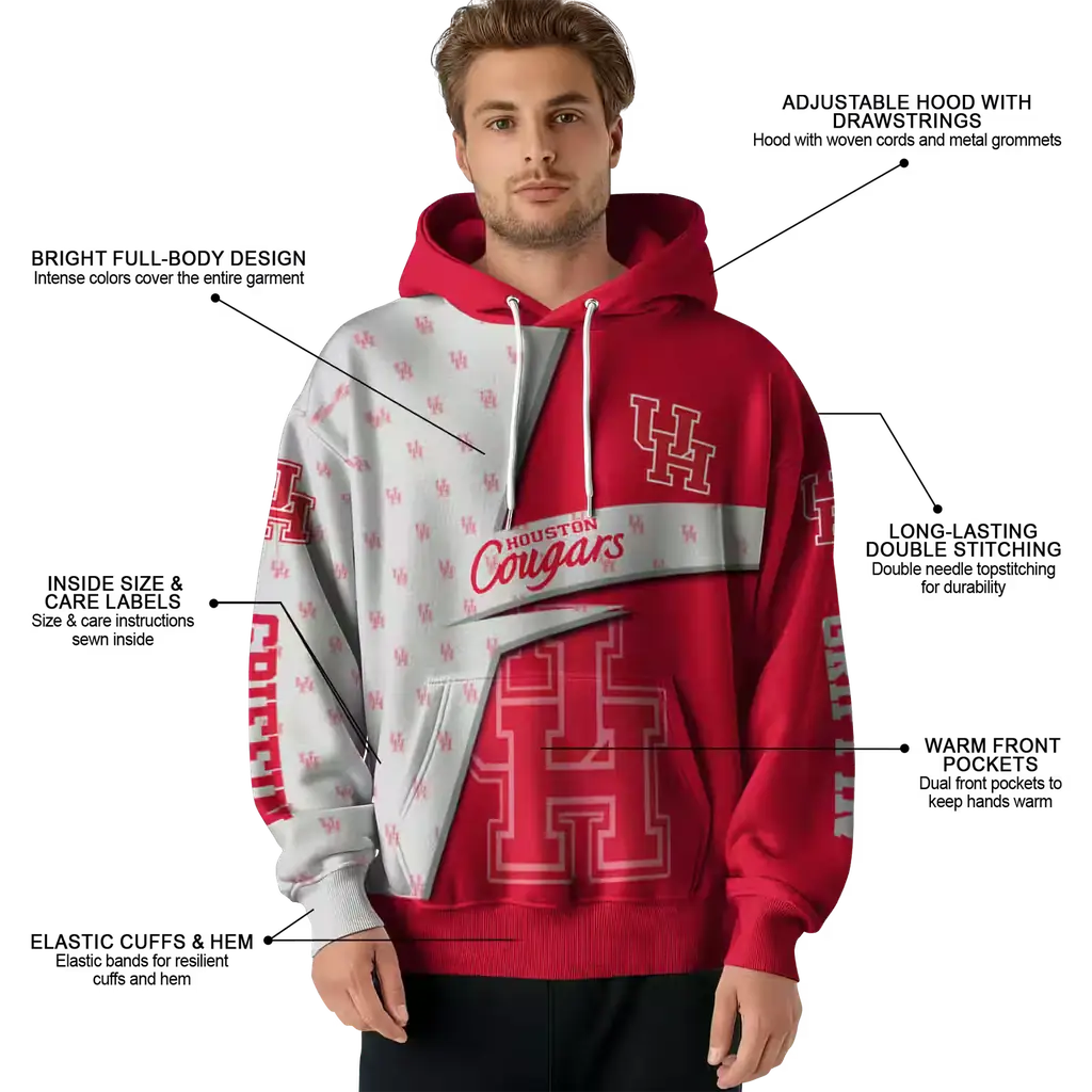 custom houston cougars abstract shape red hoodie latest model custom houston cougars abstract shape red hoodie latest model