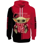 custom houston cougars baby yoda red black hoodie best selling