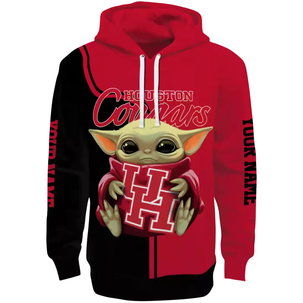 custom houston cougars baby yoda red black hoodie best selling custom houston cougars baby yoda red black hoodie best selling