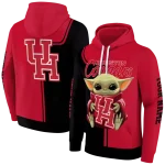 custom houston cougars baby yoda red black hoodie best selling