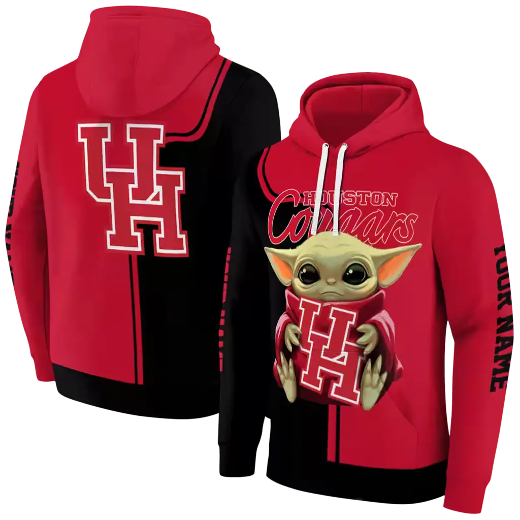 custom houston cougars baby yoda red black hoodie fashion forward custom houston cougars baby yoda red black hoodie fashion forward