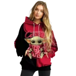 custom houston cougars baby yoda red black hoodie best selling