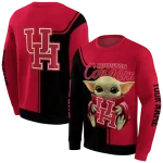 custom houston cougars baby yoda red black hoodie best selling