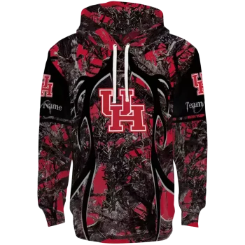 custom houston cougars hunting theme red black hoodie best selling