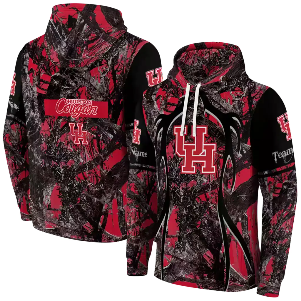 custom houston cougars hunting theme red black hoodie fashion forward custom houston cougars hunting theme red black hoodie fashion forward