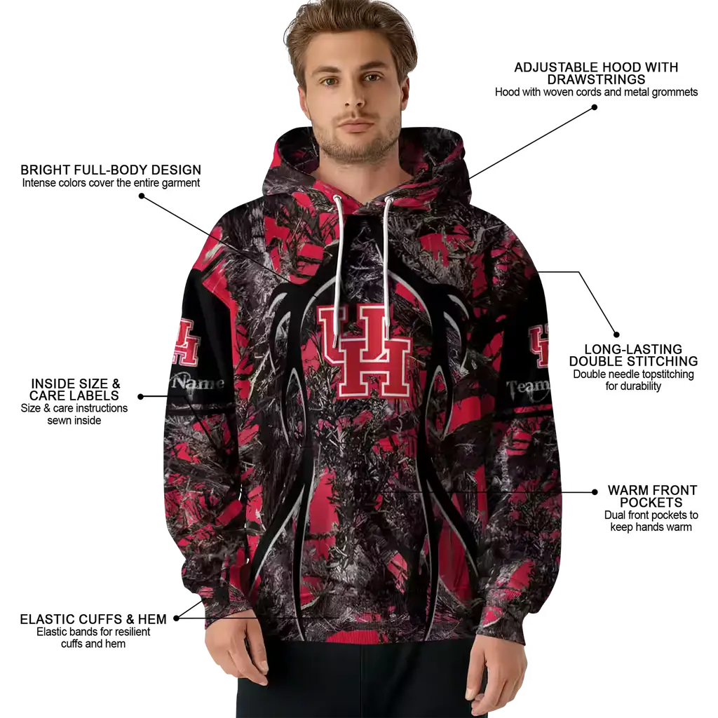 custom houston cougars hunting theme red black hoodie latest model custom houston cougars hunting theme red black hoodie latest model
