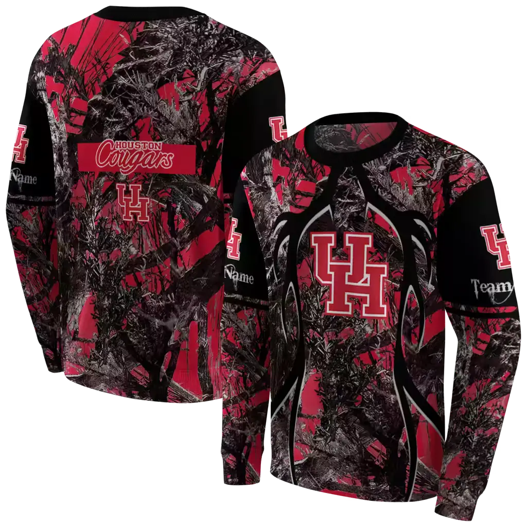 custom houston cougars hunting theme red black hoodie premium grade custom houston cougars hunting theme red black hoodie premium grade
