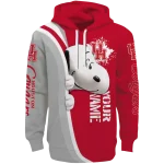 custom houston cougars peeking snoopy red hoodie best selling