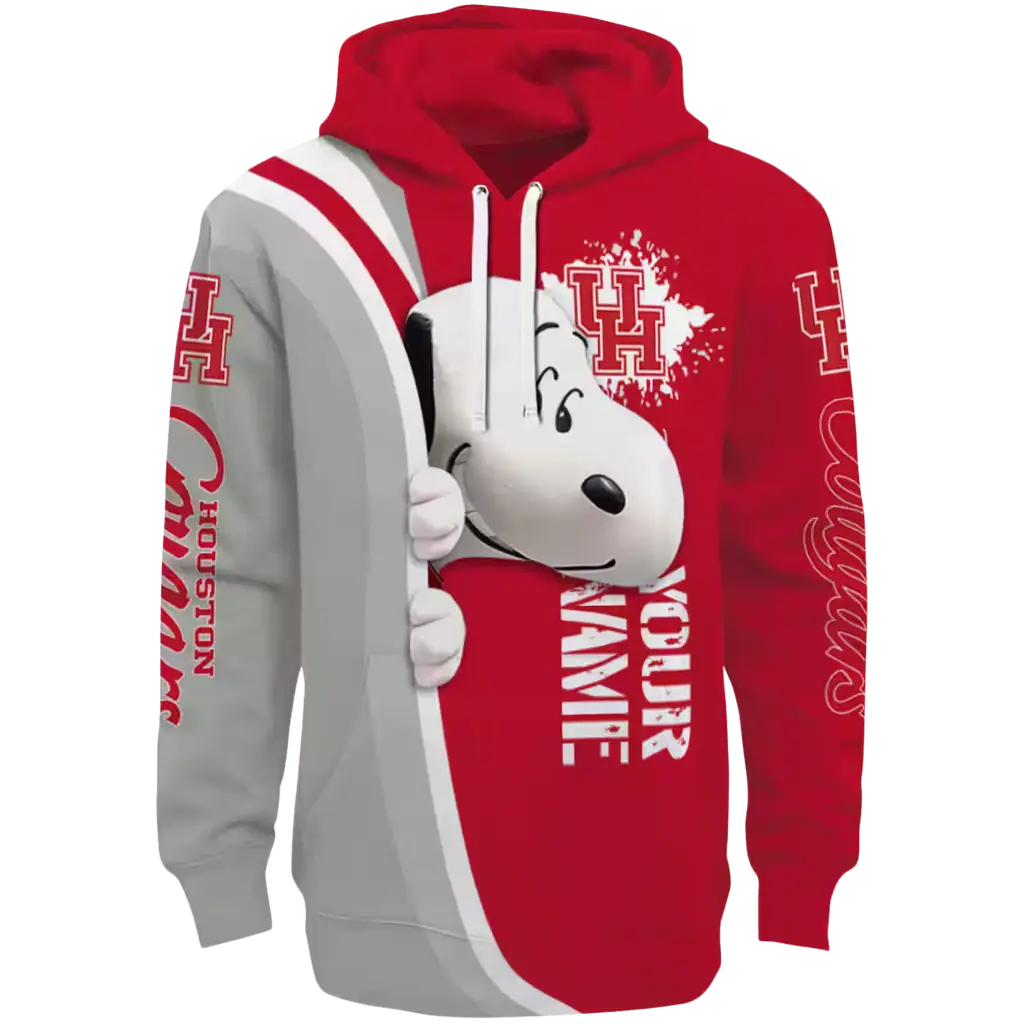 custom houston cougars peeking snoopy red hoodie best selling custom houston cougars peeking snoopy red hoodie best selling