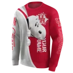 custom houston cougars peeking snoopy red hoodie best selling