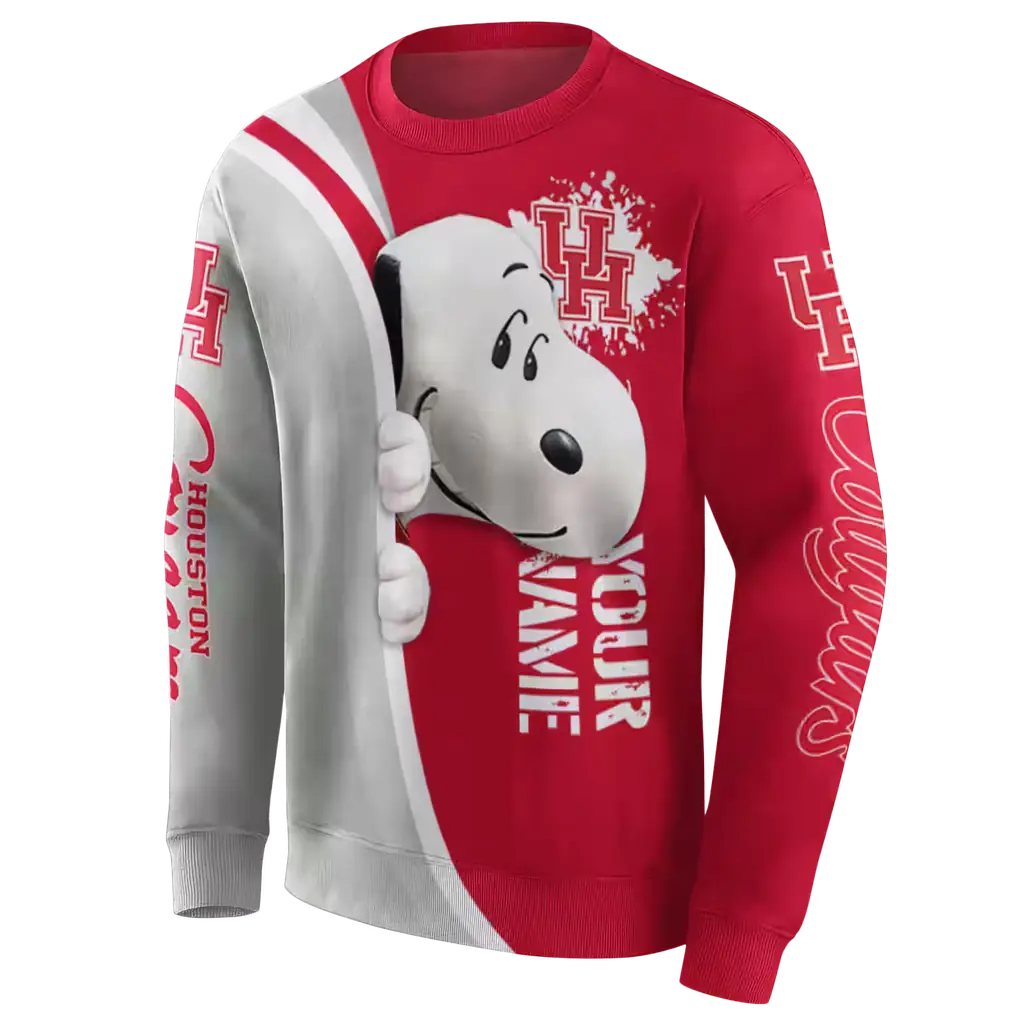 custom houston cougars peeking snoopy red hoodie new arrival custom houston cougars peeking snoopy red hoodie new arrival