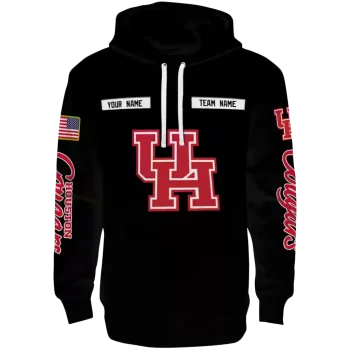 custom houston cougars punisher skull black hoodie best selling
