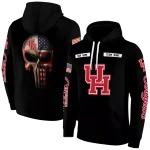 custom houston cougars punisher skull black hoodie best selling
