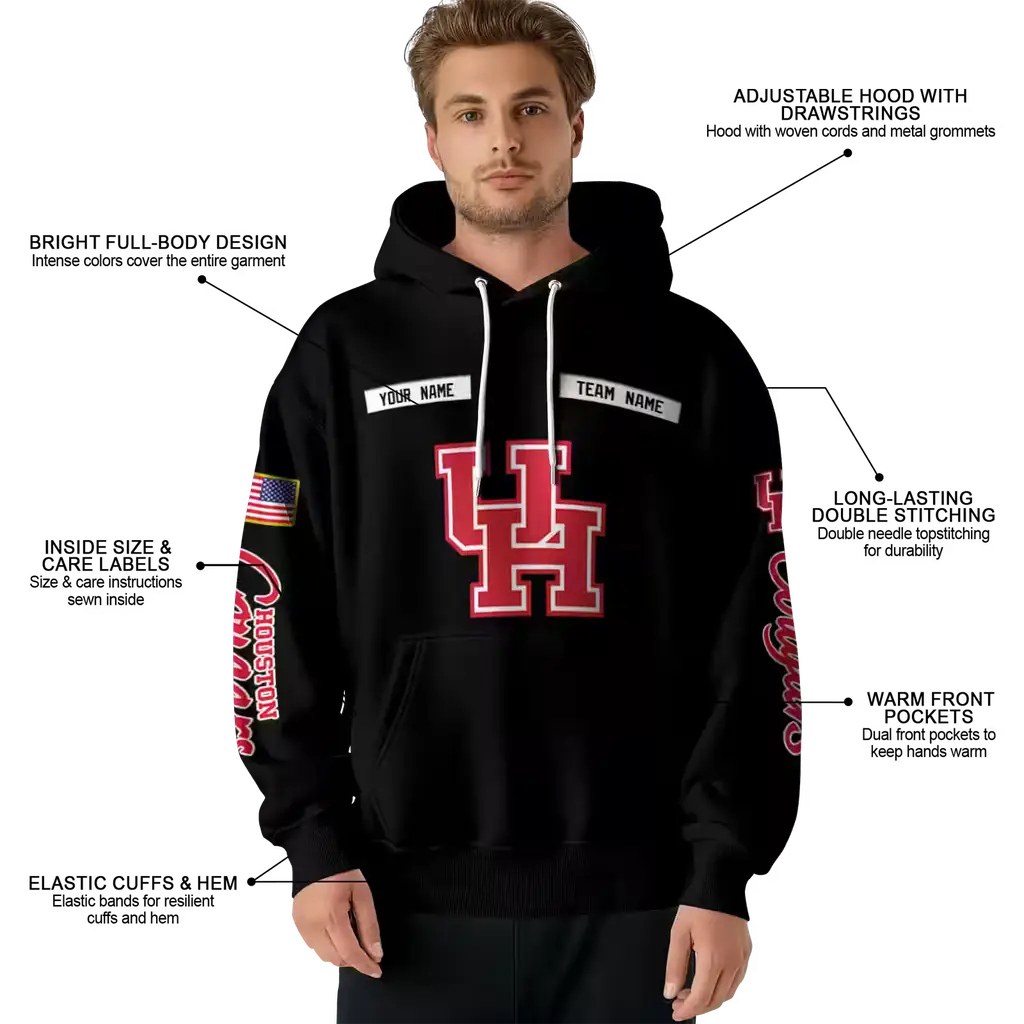 custom houston cougars punisher skull black hoodie latest model custom houston cougars punisher skull black hoodie latest model