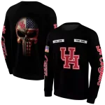 custom houston cougars punisher skull black hoodie best selling